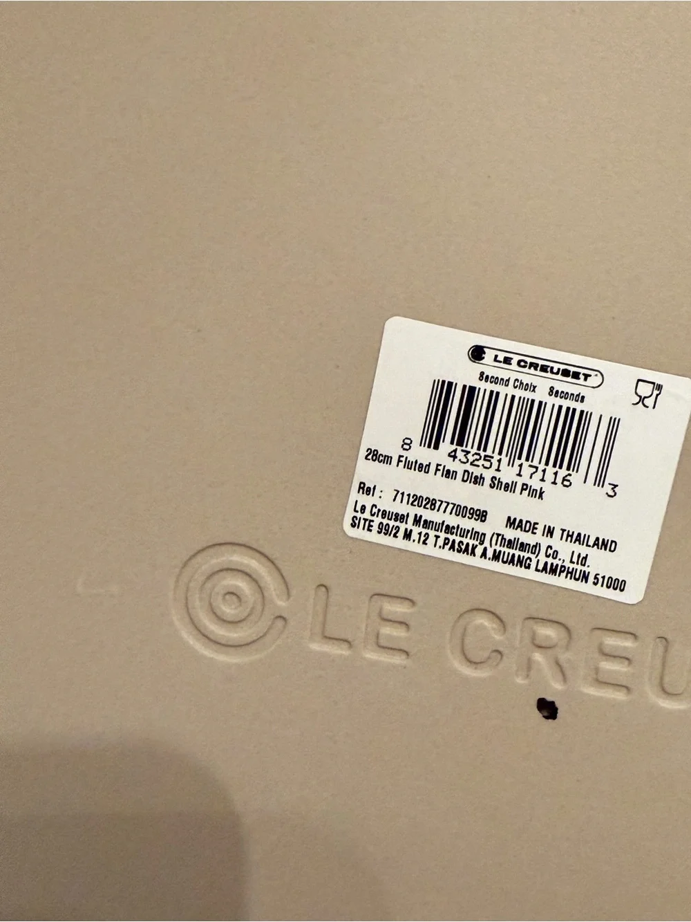 Le Creuset Shell Pink Fluted Flan Dish